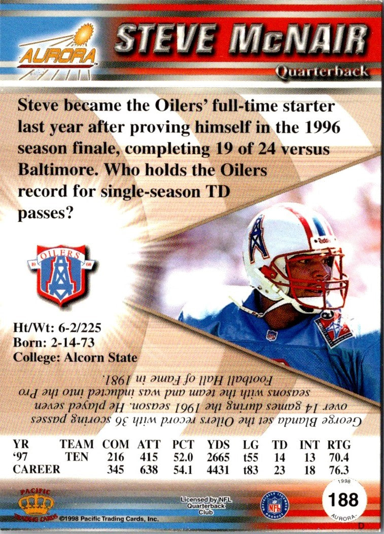 1998 Pacific Aurora Steve McNair