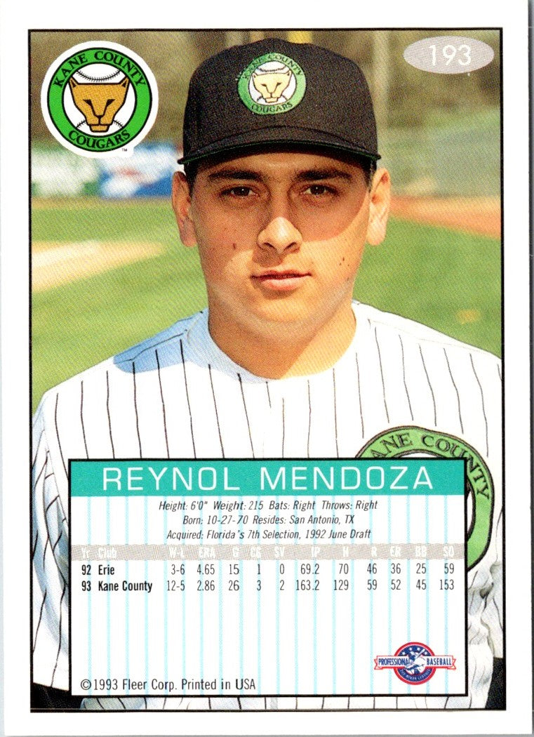 1993 Fleer Excel Reynol Mendoza