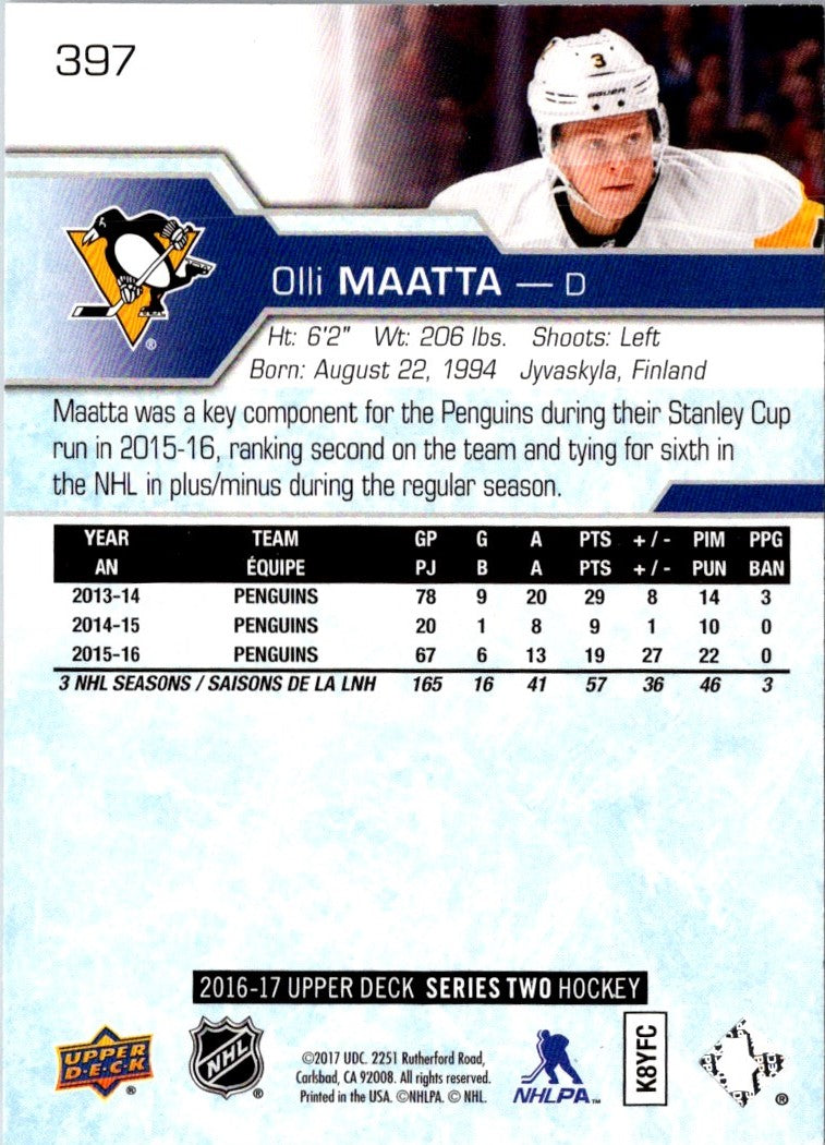 2017 Upper Deck Olli Maatta