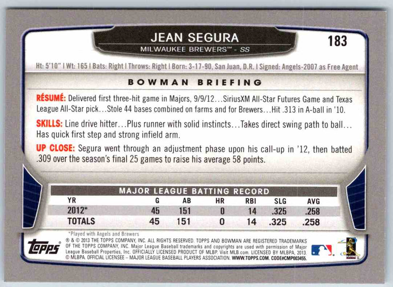 2013 Bowman Jean Segura