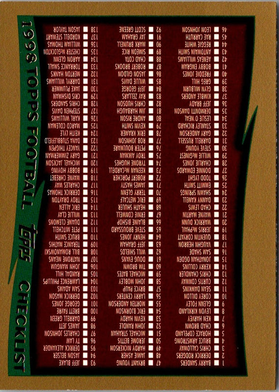 1998 Topps Checklist 1 #329