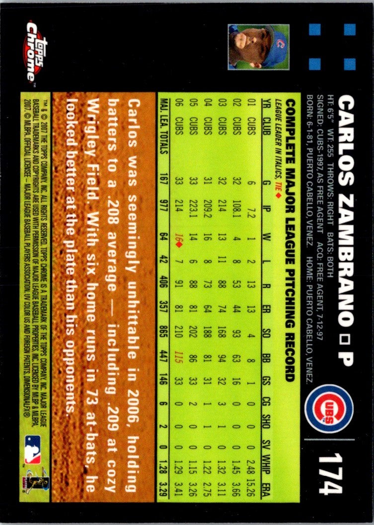 2007 Topps Chrome Carlos Zambrano