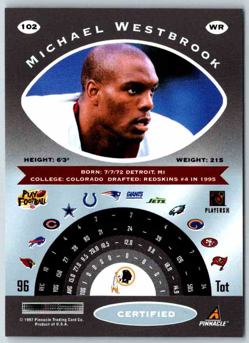 1997 Pinnacle Certified NFL Michael Westbrook
