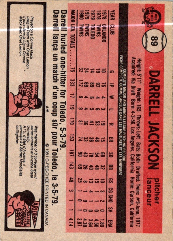 1981 Topps Darrell Jackson #89