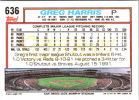 1992 Topps Greg Harris #636