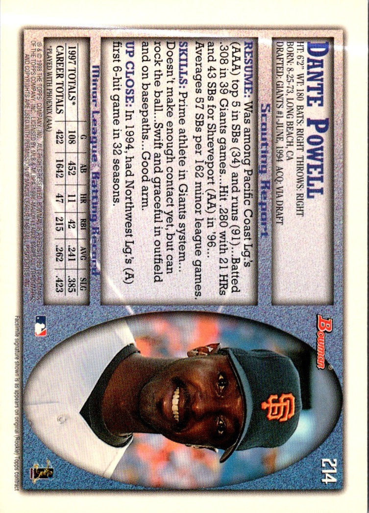 1998 Bowman Dante Powell