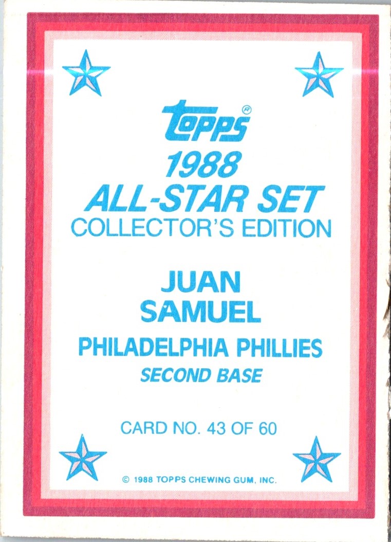 1988 Topps Glossy Send-Ins Juan Samuel