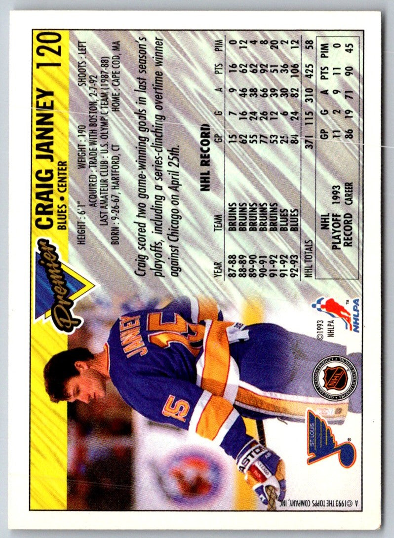 1993 Topps Premier Craig Janney