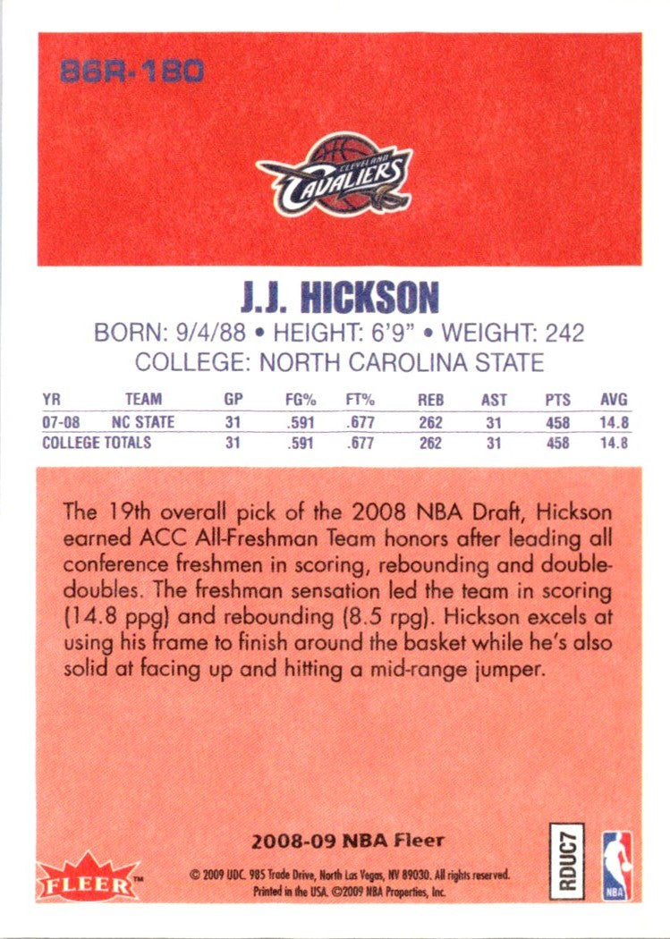 2008 Fleer J.J. Hickson