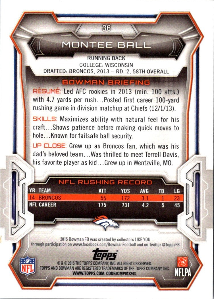 2015 Bowman Montee Ball