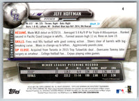 2017 Bowman Jeff Hoffman #4 Rookie
