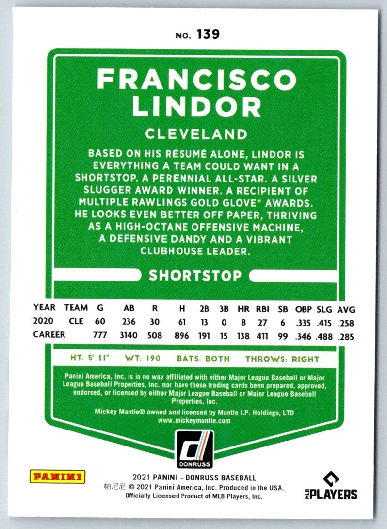 2020 Donruss Francisco Lindor