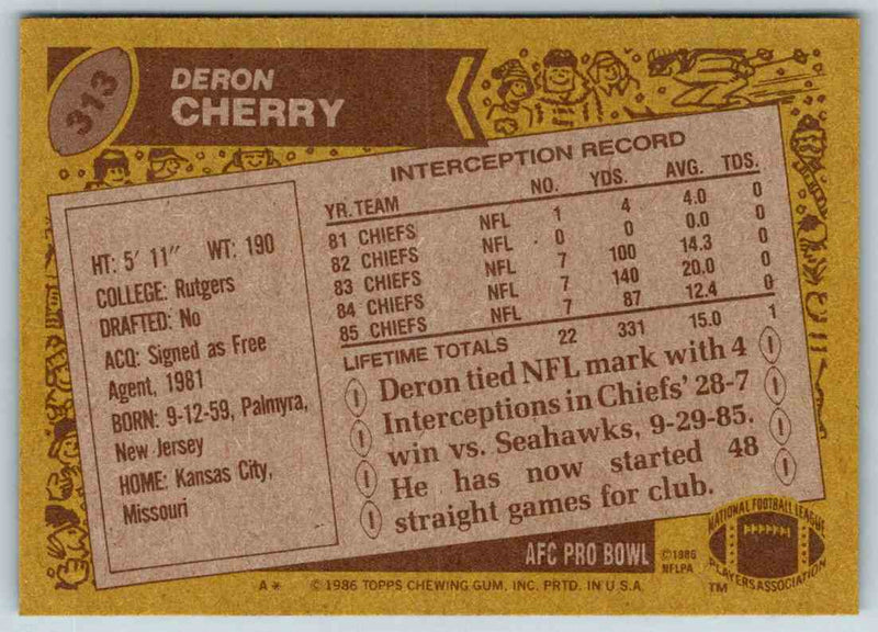 1986 Topps Deron Cherry