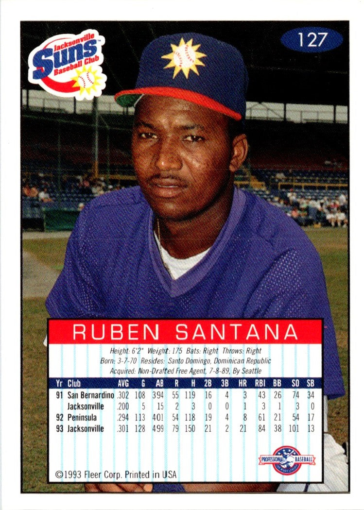 1993 Fleer Excel Ruben Santana