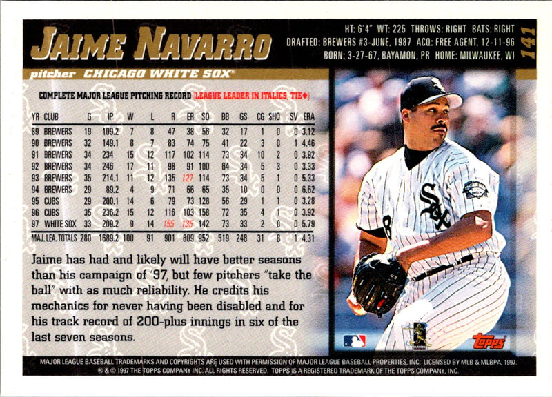 1998 Topps Jaime Navarro