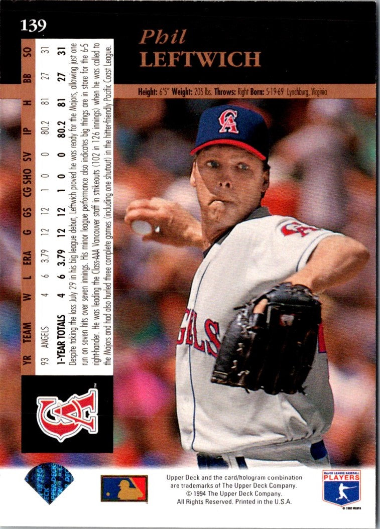 1994 Pacific Crown Collection Phil Leftwich