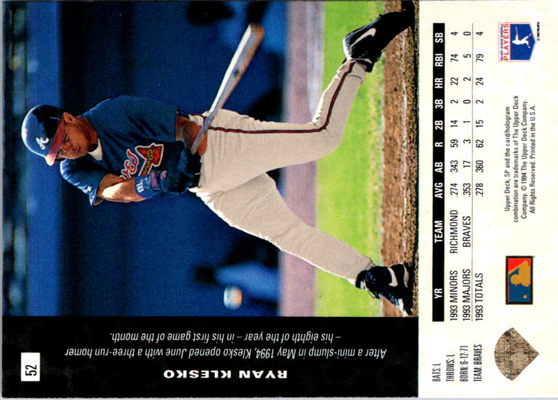 1994 SP Ryan Klesko