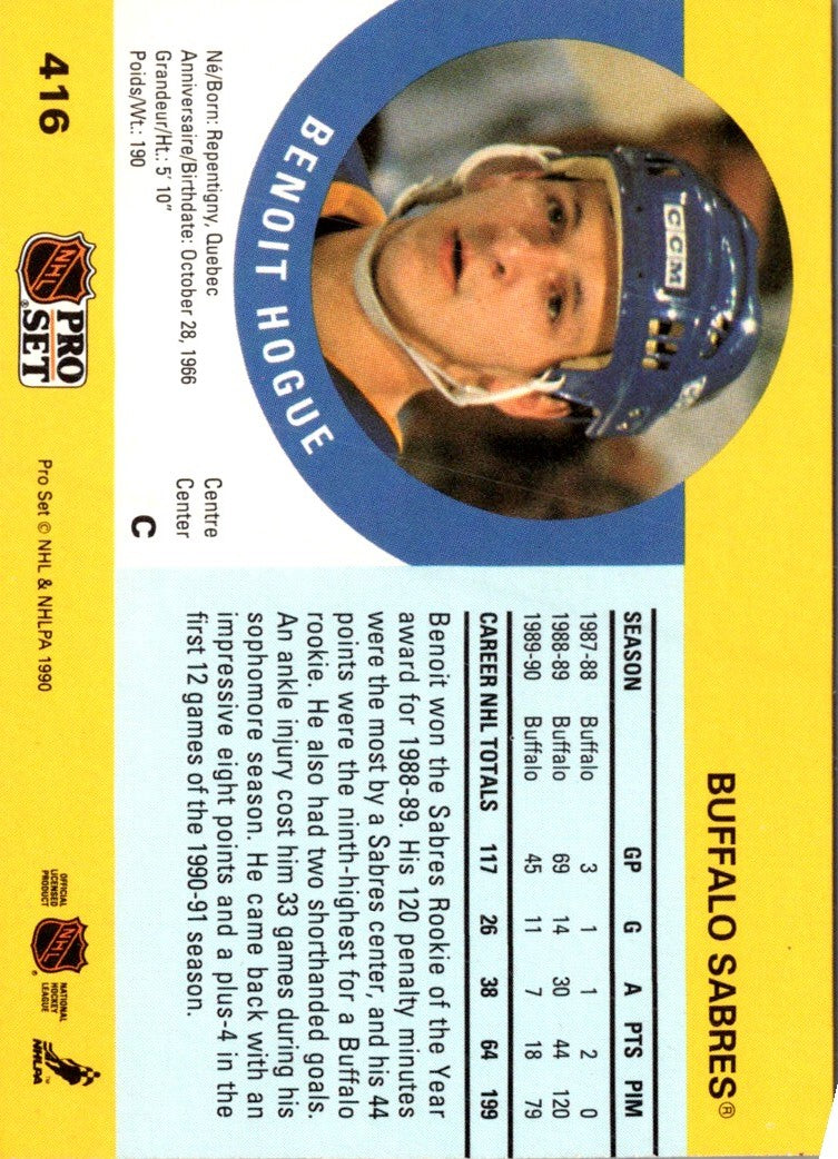 1990 Pro Set Benoit Hogue