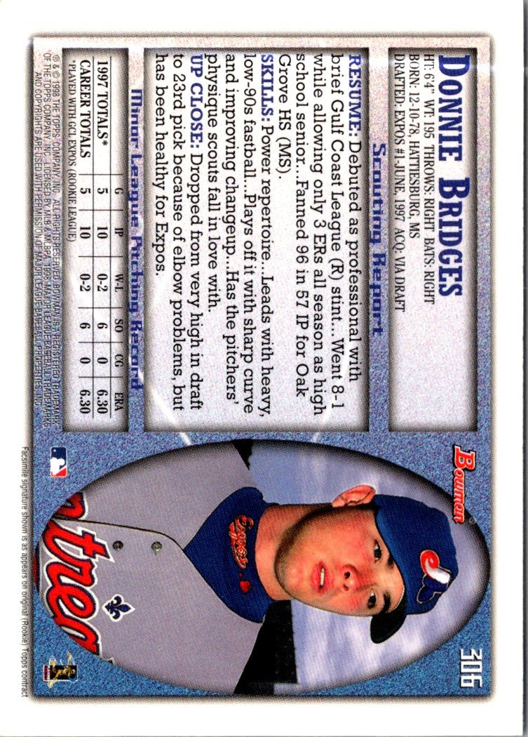 1998 Bowman Donnie Bridges