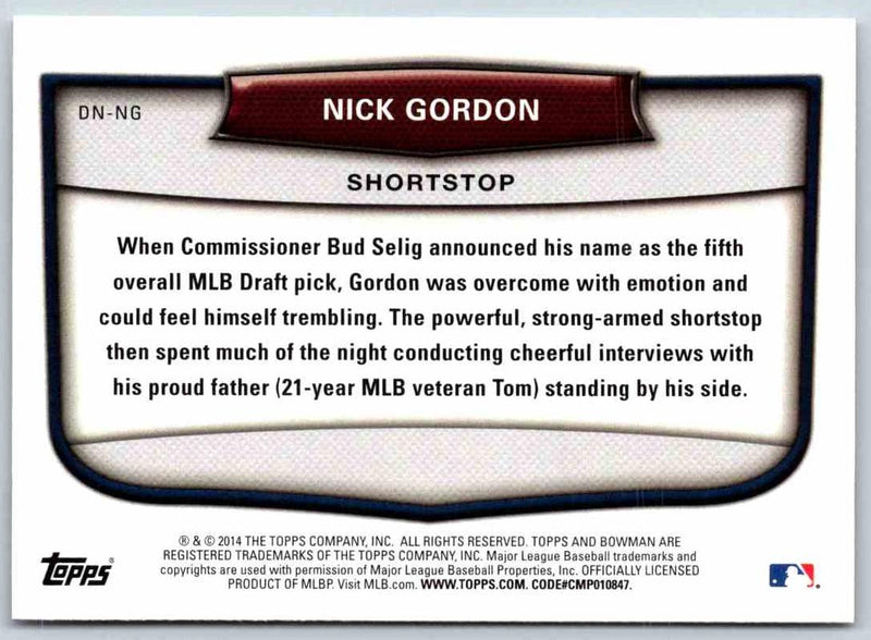 2014 Bowman Nick Gordon