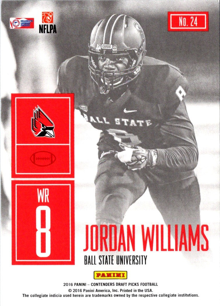 2016 Panini Contenders Draft Picks Game Day Tickets Jordan Williams