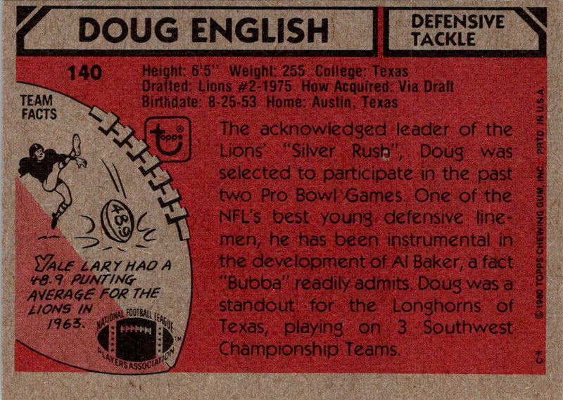 1980 Topps Doug English