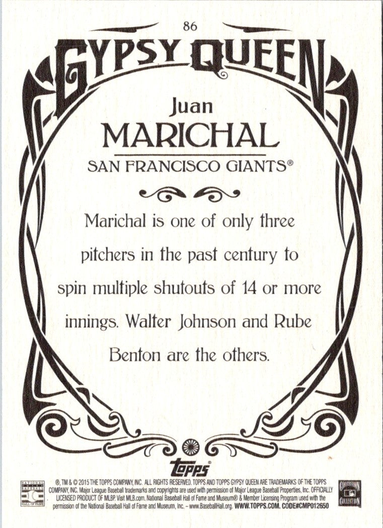 2015 Topps Gypsy Queen Juan Marichal