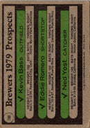 1979 Topps Brewers Prospects - Kevin Bass/Ed Romero/Ned Yost