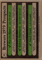 1979 Topps Brewers Prospects - Kevin Bass/Ed Romero/Ned Yost #708 Rookie