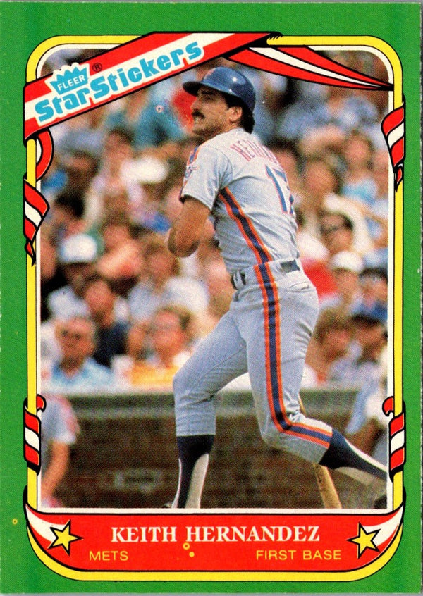 1987 Fleer Star Stickers Keith Hernandez #58