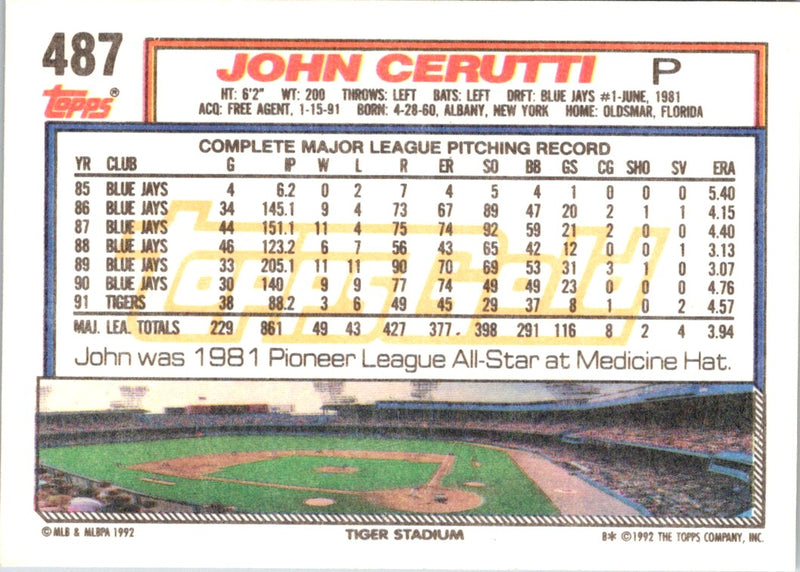 1992 Topps John Cerutti