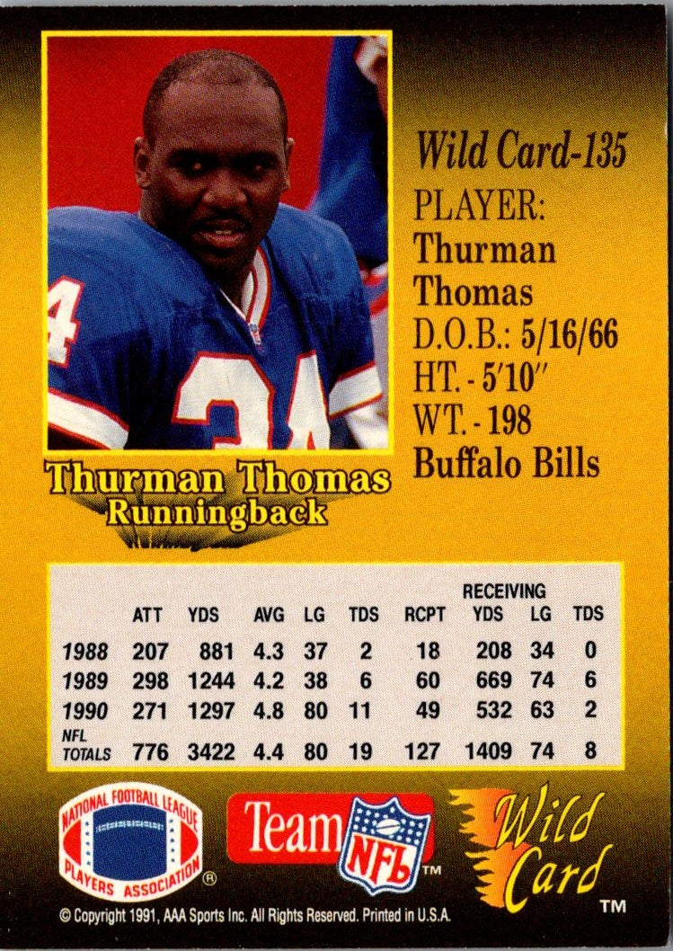 1998 Wild Card Thurman Thomas