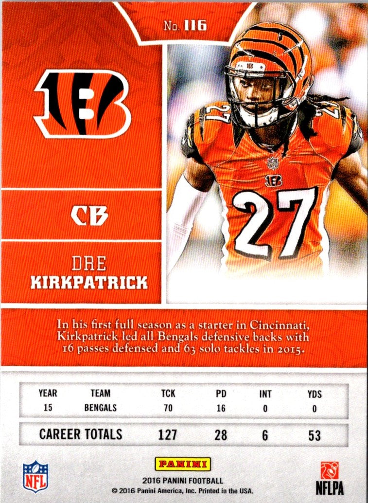 2015 Panini Prestige Big Three Jerseys Dre Kirkpatrick/Rey Maualuga/Vontaze Burfict