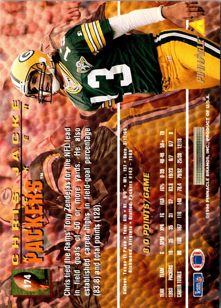 1994 Pinnacle Chris Jacke