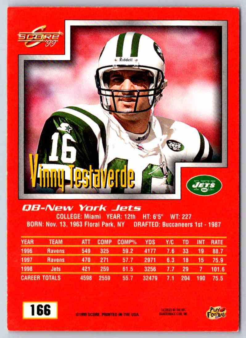 1999 Score Vinny Testaverde