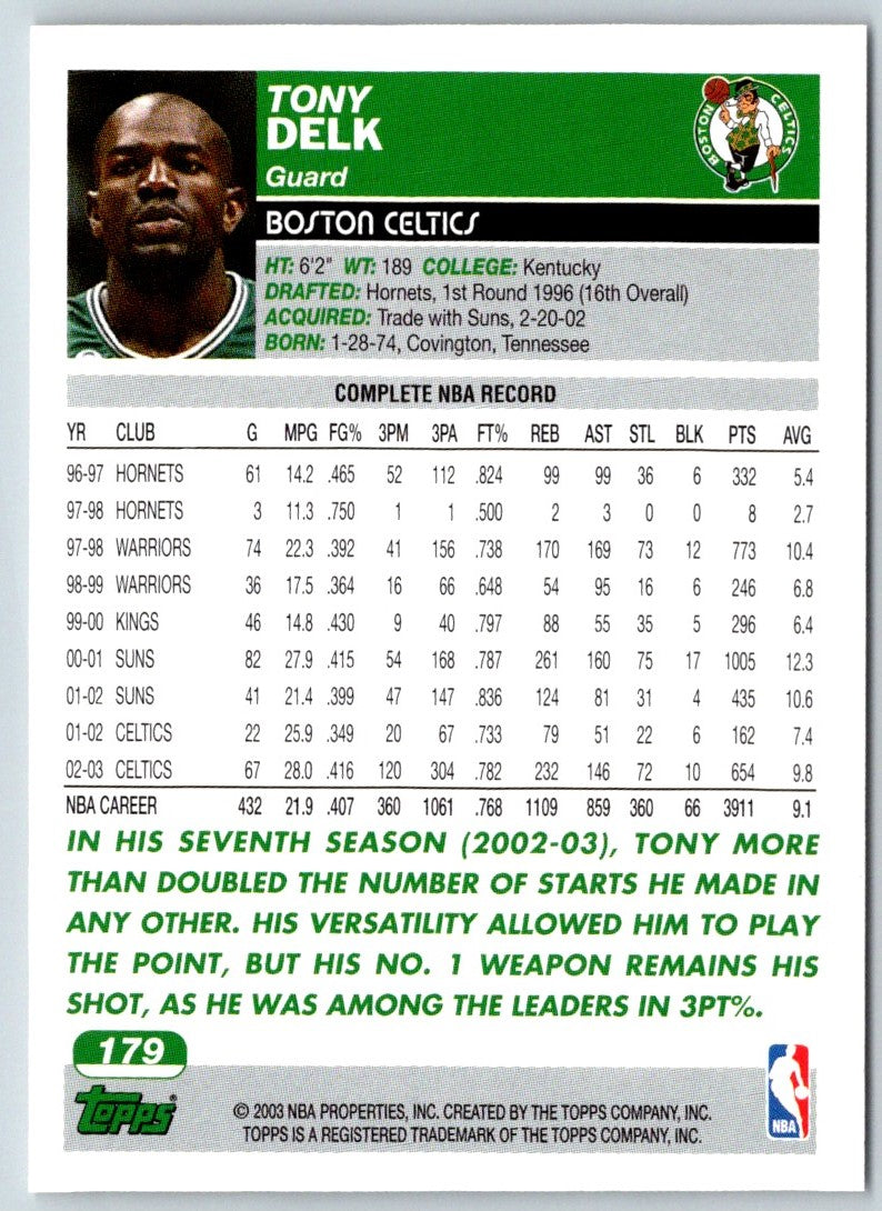 2003 Topps Tony Delk