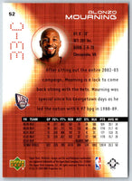 2003 Upper Deck Hardcourt Alonzo Mourning #52