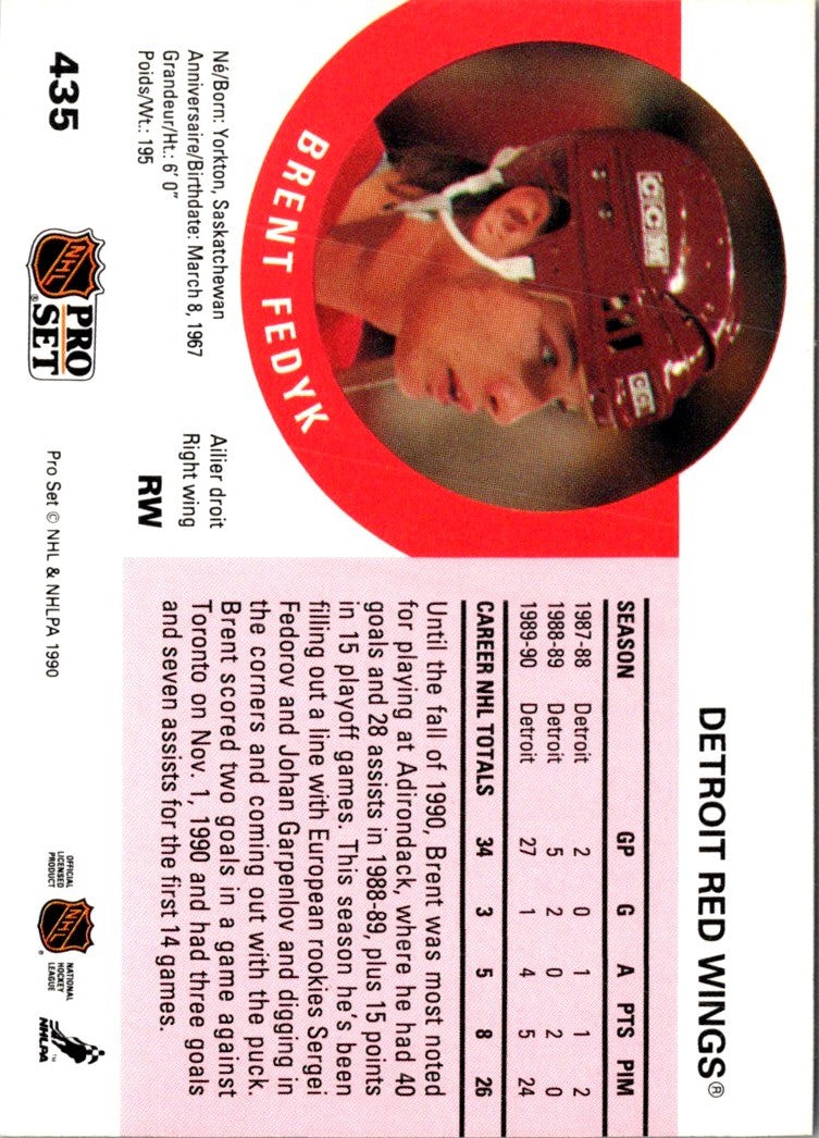 1990 Pro Set Brent Fedyk