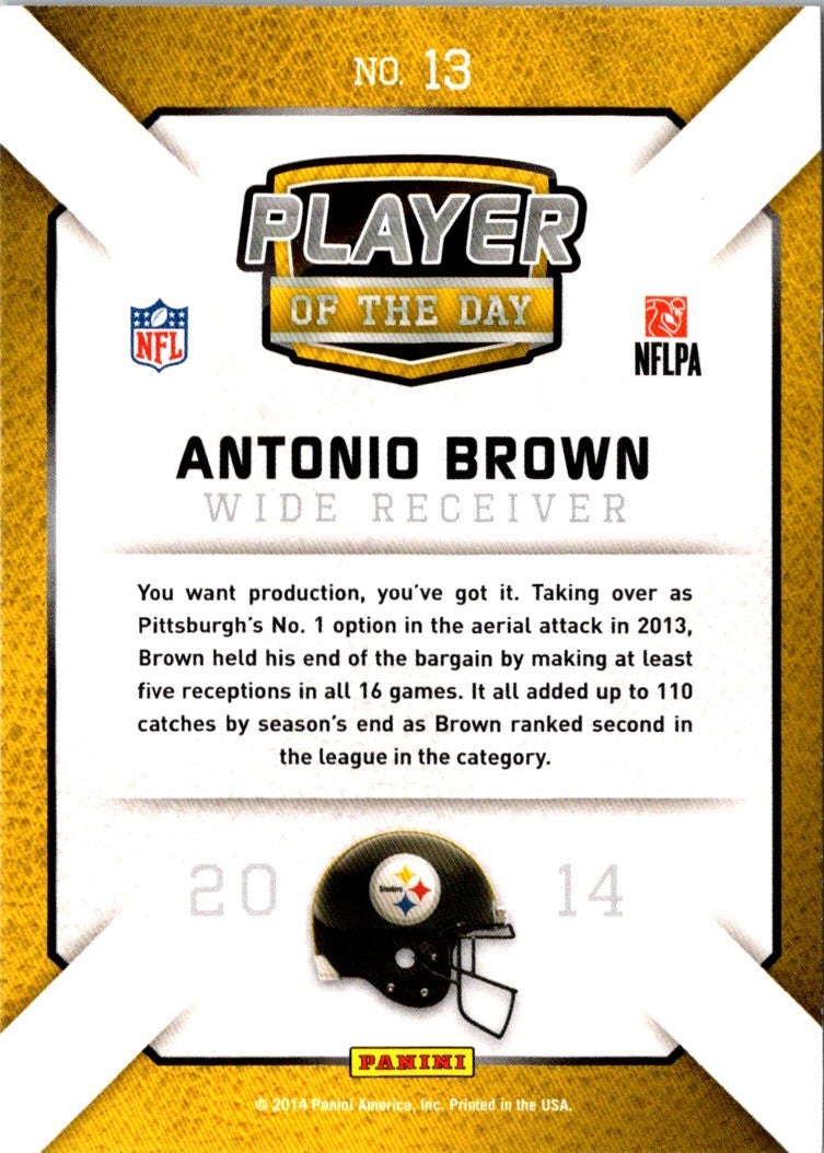 2014 Panini Player Of The Day Antonio Brown