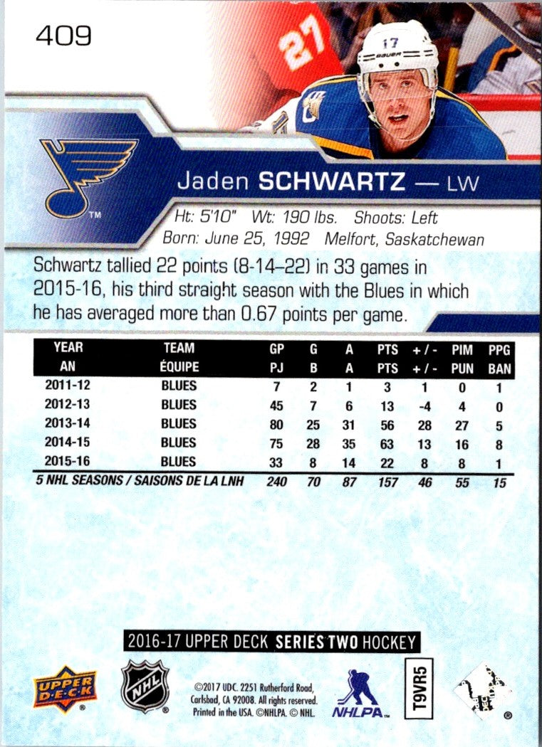 2017 Upper Deck Jaden Schwartz