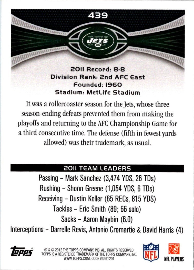 2012 Topps New York Jets: Santonio Holmes