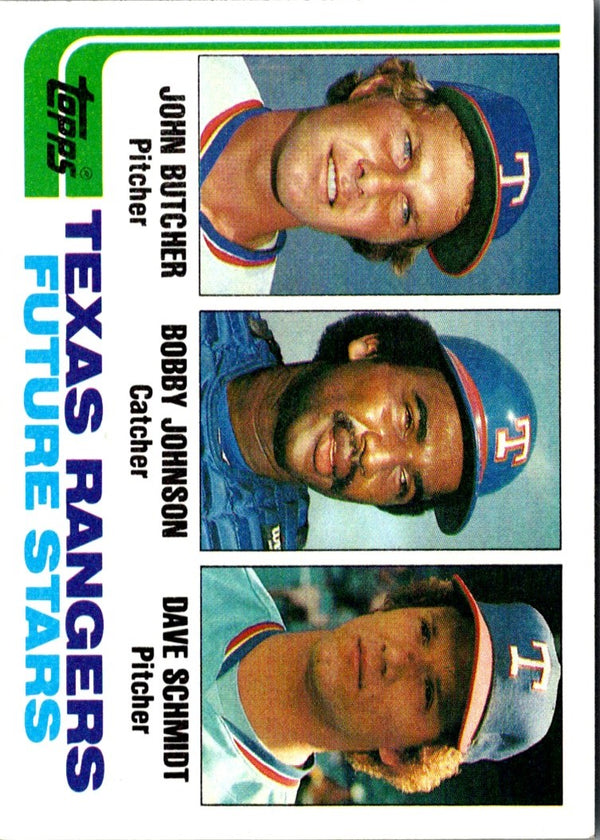 1982 Topps Rangers Future Stars - John Butcher/Bobby Johnson/Dave Schmidt #418 Rookie