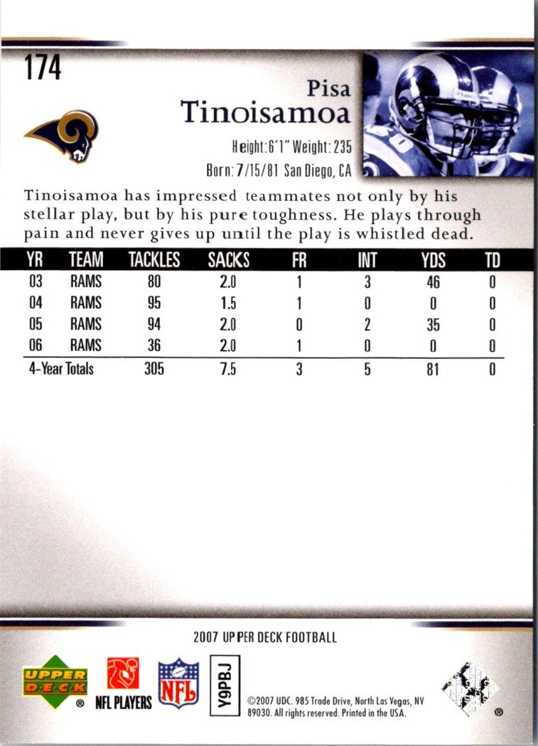 2007 Upper Deck Pisa Tinoisamoa