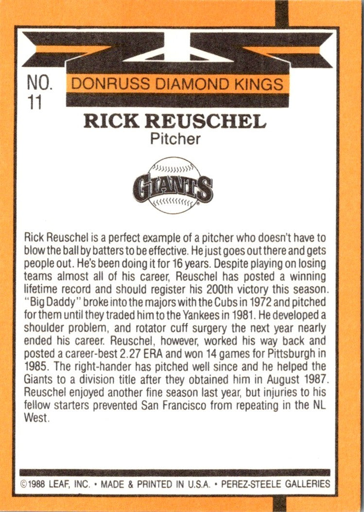 1989 Diamond Kings Rick Reuschel