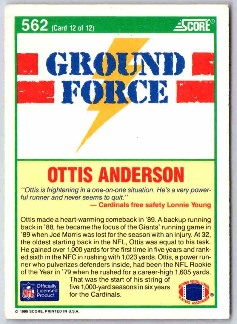 1990 Score Ottis Anderson