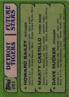 1982 Topps Tigers Future Stars - Howard Bailey/Marty Castillo/Dave Rucker #261 Rookie