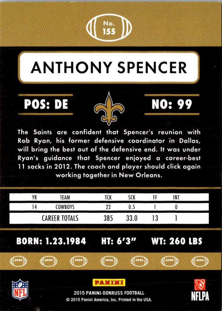 2015 Donruss Anthony Spencer