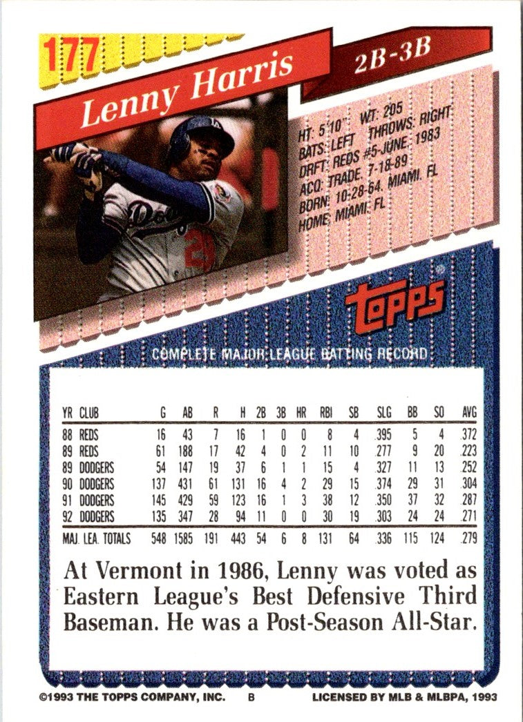 1993 Topps Gold Lenny Harris