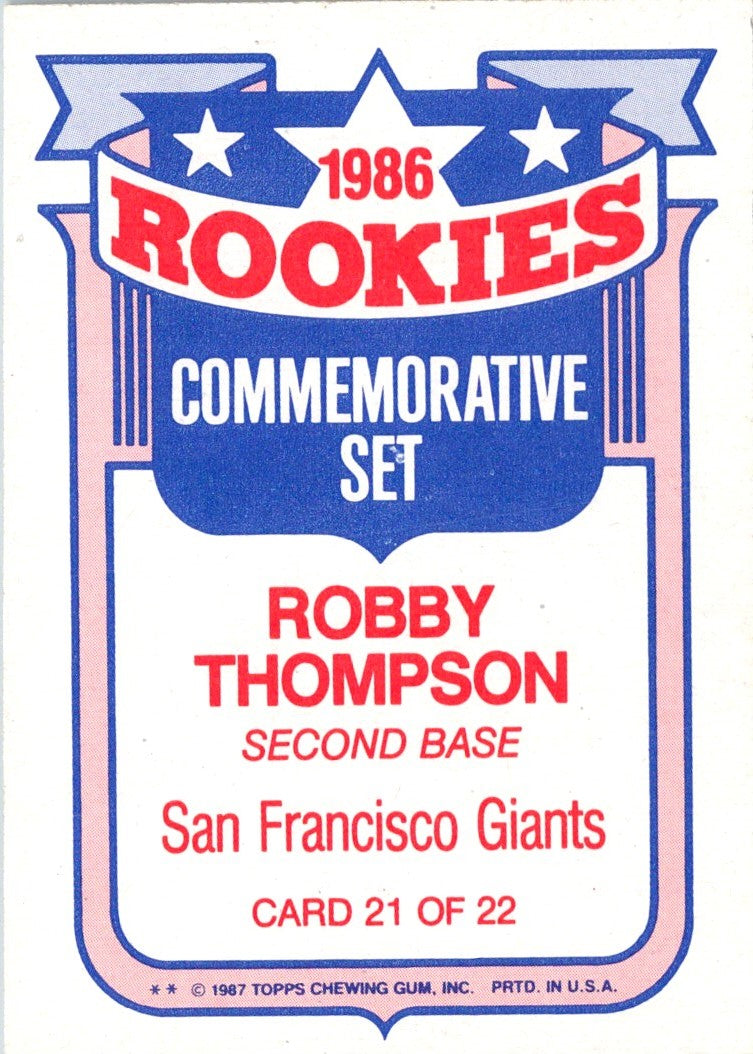 1987 Topps Glossy Rookies Robby Thompson