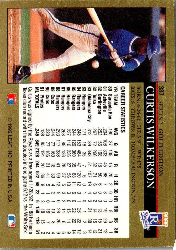 1992 Leaf Black Gold Curtis Wilkerson